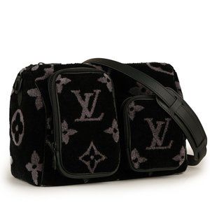 Rare LOUIS VUITTON Speedy Multipocket Monogram Eclipse Tuffetage Bandouliere Bag